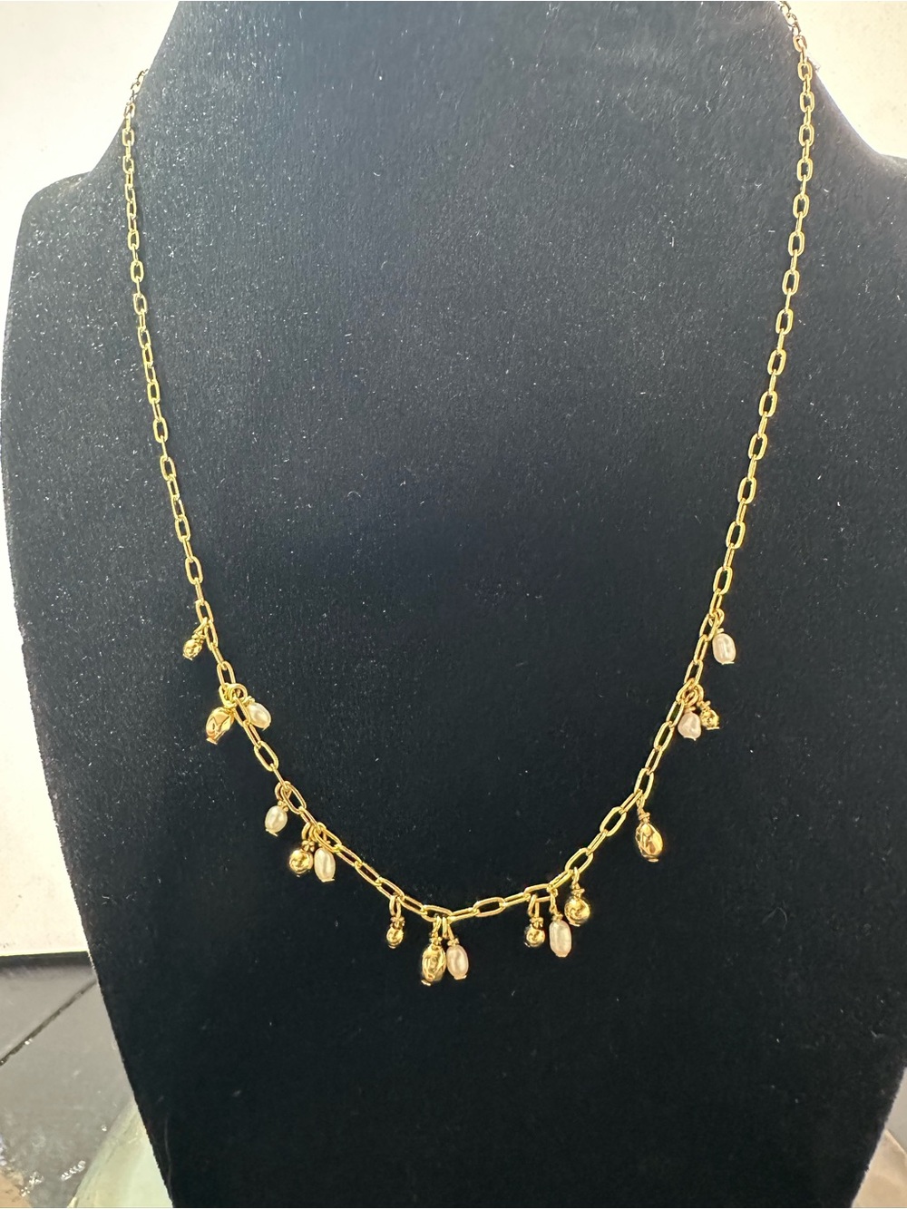 Kendra Scott gold and pearl choker necklace new